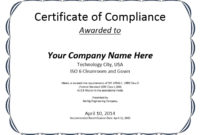 8 Free Sample Professional Compliance Certificate Templates In Certificate Of Compliance Template