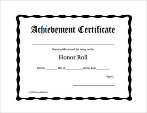 8+ Printable Honor Roll Certificate Templates &amp;amp; Samples With Regard To Honor Roll Certificate Template