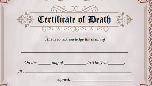 9+ Death Certificate Template – Free Sample, Example Format Intended For Quality Fake Death Certificate Template