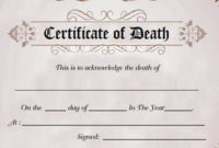 9+ Death Certificate Template – Free Sample, Example Format Within 11+ Baby Death Certificate Template