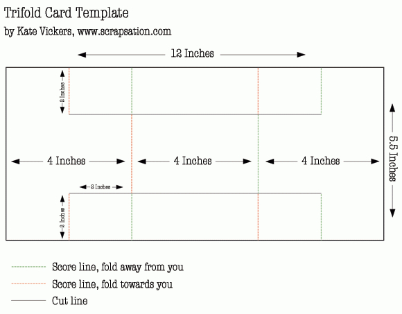 A Pretty Little Tri Fold Card With Pretty Little Studio With Three Fold Card Template