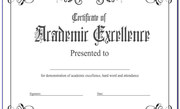 Academic Award Certificate Template Free | Vincegray2014 Within 11+ Academic Award Certificate Template