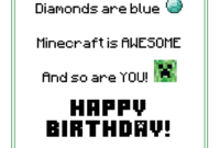 Account Suspended | Minecraft Birthday, Birthday Cards For Regarding Professional Minecraft Birthday Card Template