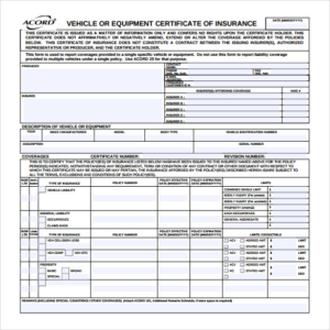 Acord Insurance Certificate Template (8) Templates Example Within Acord Insurance Certificate Template