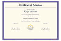 Adoption Certificate Template Pdf Templates | Jotform Intended For Blank Adoption Certificate Template