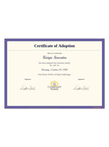 Adoption Certificate Template Pdf Templates | Jotform Intended For Printable Adoption Certificate Template