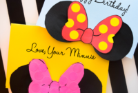 Adorable Homemade Minnie Mouse Card And Free Template Inside Minnie Mouse Card Templates