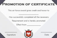 Airforce Officer Promotion Certificate Template In 2020 With Officer Promotion Certificate Template