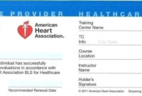 American Heart Association Healthcare Provider Cpr Card Within Professional Cpr Card Template