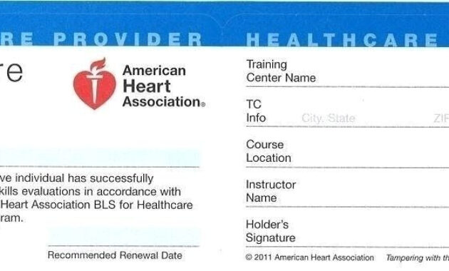American Heart Association Healthcare Provider Cpr Card Within Professional Cpr Card Template