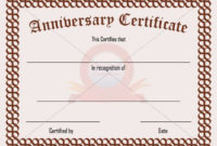 Anniversary Certificate Template | Certificate Templates In Anniversary Certificate Template Free
