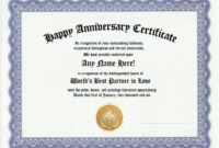 Anniversary Certificate Template Free In 2020 | Employee Regarding Anniversary Certificate Template Free