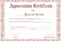 Appreciation Certificate For Years Of Service | Certificate With Regard To Recognition Of Service Certificate Template