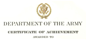 Army Certificate Of Achievement Citation Examples Pertaining To Professional Army Certificate Of Achievement Template