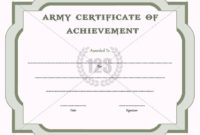 Army Certificate Of Achievement Template 123Certificate With Army Certificate Of Achievement Template