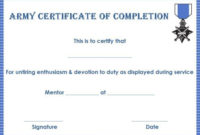 Army Certificate Of Completion Template | Certificate Of With Regard To Army Certificate Of Completion Template