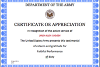 Army Certificate Template Microsoft Word Templates Within Best Army Certificate Of Appreciation Template