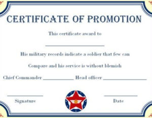 Army Enlisted Promotion Certificate Template In 2020 With 11+ Promotion Certificate Template
