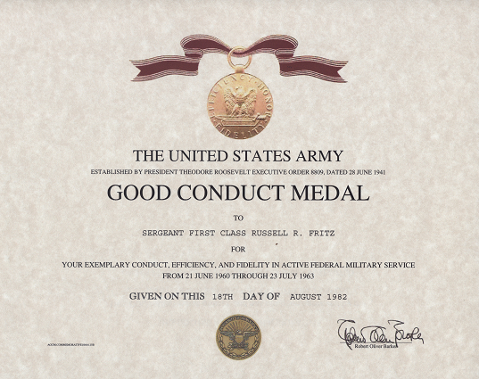 Army Good Conduct Medal Certificate Within Printable Army Good Conduct Medal Certificate Template