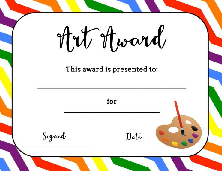Art Award Certificate (Free Printable) | Printable Art With Free Art Certificate Templates