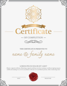 Atmosphere Retro European Style Border Certificates, Diploma With Certificate Of Authorization Template