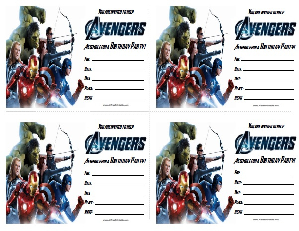 Avengers Birthday Invitations Free Printable Pertaining To Avengers Birthday Card Template