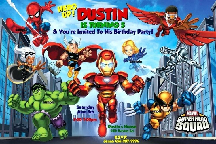Avengers Birthday Invitations Templates Free | Superhero With Regard To Avengers Birthday Card Template