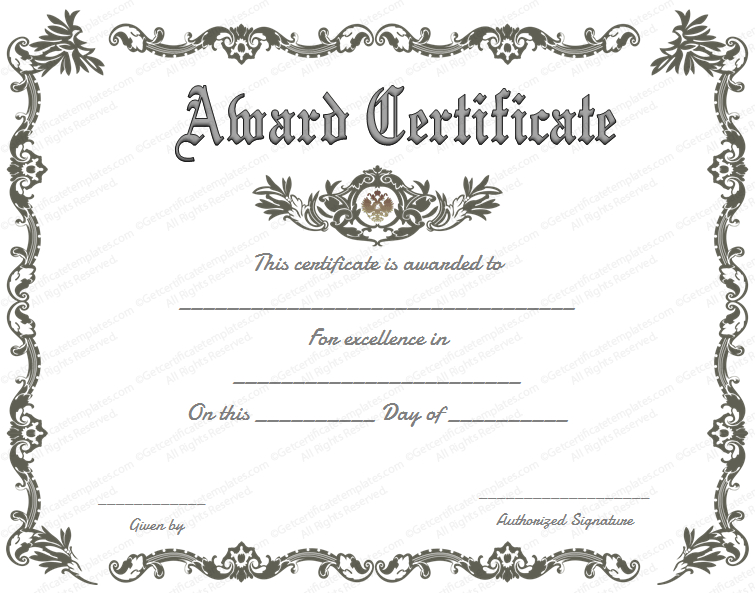 Award Certificate (Royal, #951) In 2020 | Certificate Of For Printable Sample Award Certificates Templates