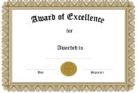 Award Certificate Templates | Free Certificate Templates Intended For Template For Certificate Of Award