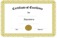 Award Of Excellence | Certificate Of Achievement Template For Quality Blank Certificate Of Achievement Template