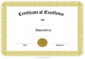 Award Of Excellence | Certificate Of Achievement Template Within Professional Award Of Excellence Certificate Template