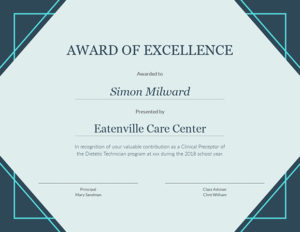 Award Of Excellence Certificate Template | Visme Intended For Template For Certificate Of Award