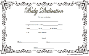 Baby Dedication Certificate Template (3) | Professional Throughout 11+ Baby Dedication Certificate Template