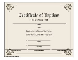 Baptism Certificate Printable Certificate | Printable With Quality Baptism Certificate Template Download