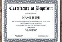 Baptism Certificate Word Editable Template , Selecting Pertaining To Free Baptism Certificate Template Word