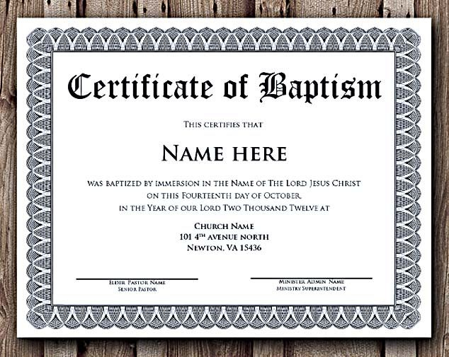 Baptism Certificate Word Editable Template , Selecting Pertaining To Free Baptism Certificate Template Word