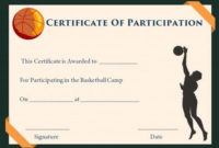 Basketball Camp Participation Certificates #Basketballcamps Throughout 11+ Basketball Camp Certificate Template