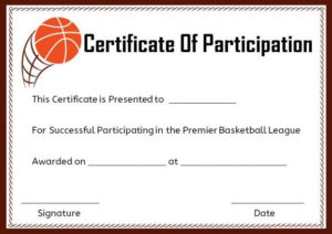 Basketball Certificate Of Participation Template Throughout 11+ Basketball Camp Certificate Template