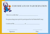 Basketball Participation Certificate: 10+ Free Downloadable For 11+ Basketball Camp Certificate Template