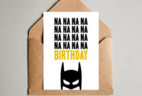 Batman Birthday Card Card Design Template Pertaining To Printable Batman Birthday Card Template