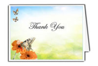 Beautiful Butterfly Thank You Card Template Regarding Thank You Card Template Word
