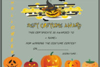 Best Costume Award Template | Certificate Templates, Cool With Best Halloween Costume Certificate Template