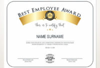 Best Employee Award, Employee Award Template, Editable Logo, Printable Award, Elegant Employee Award, Employee Of Month, Employee Awards Pertaining To Best Employee Award Certificate Templates