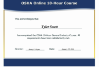 Best Ideas For Osha Certificate Template With Cover Pertaining To Osha 10 Card Template