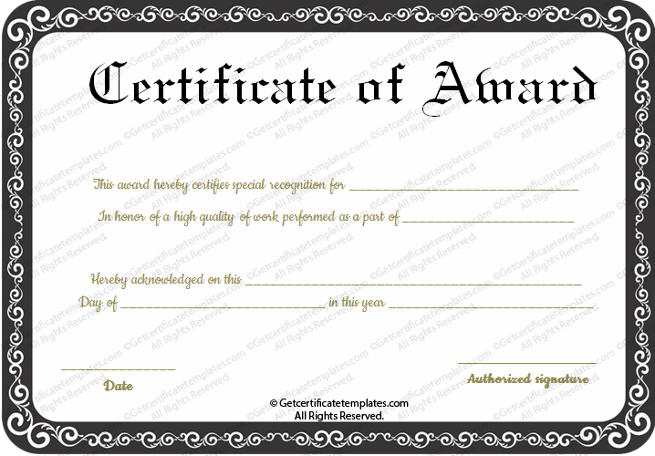 Best Performance Award Certificate Template For Professional Best Performance Certificate Template