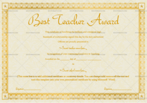 Best Teacher Award Certificate (Stars, #1240) Throughout Best Teacher Certificate Templates Free