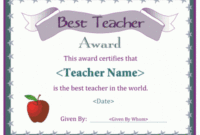Best Teacher Certificate Templates Free (1) Templates With Quality Best Teacher Certificate Templates Free