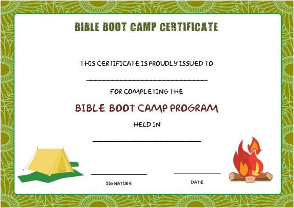 Bible Boot Camp Certificate | Certificate Templates Pertaining To Boot Camp Certificate Template