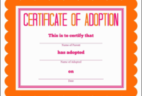 Birth Certificate Downtown Awful Toy Adoption Certificate With Toy Adoption Certificate Template