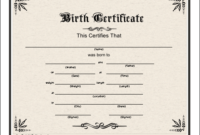 Birth Certificate Printable Certificate | Birth Certificate In Fake Birth Certificate Template